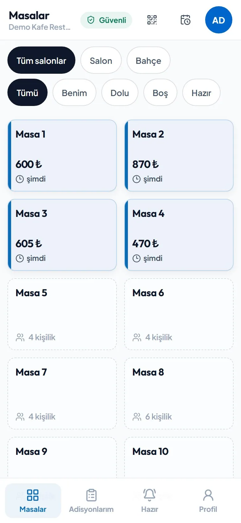 Garson telefonu, kişiye özel PIN